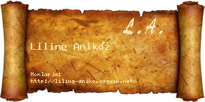 Liling Anikó névjegykártya